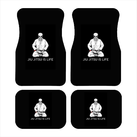 Jiu Jitsu is Life seated blackbelt skeleton poster Car Mats