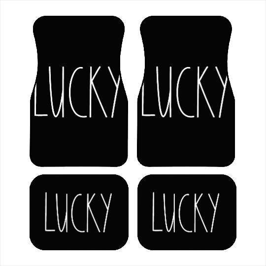 Lucky White Rae Dunn Inspired Minimalist Decor Car Mats