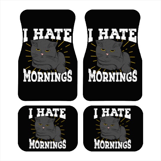 I Hate Mornings Cat Long Sleeper Gift Car Mats