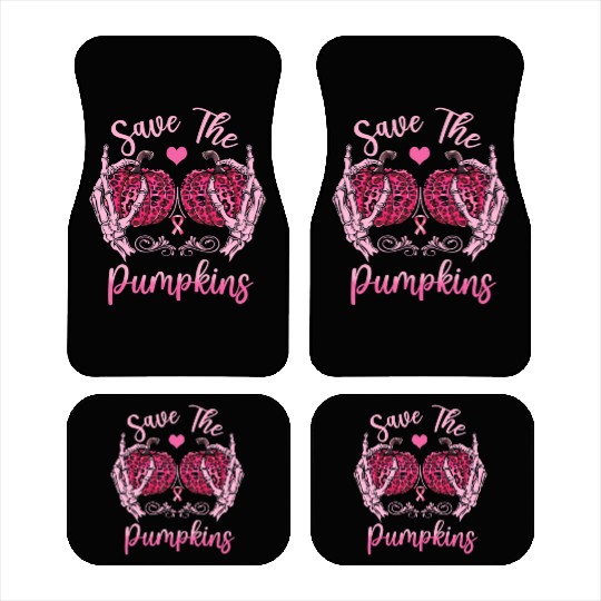 Save Your Pumpkins Leopard Breast Cancer Awarenes Car Mats