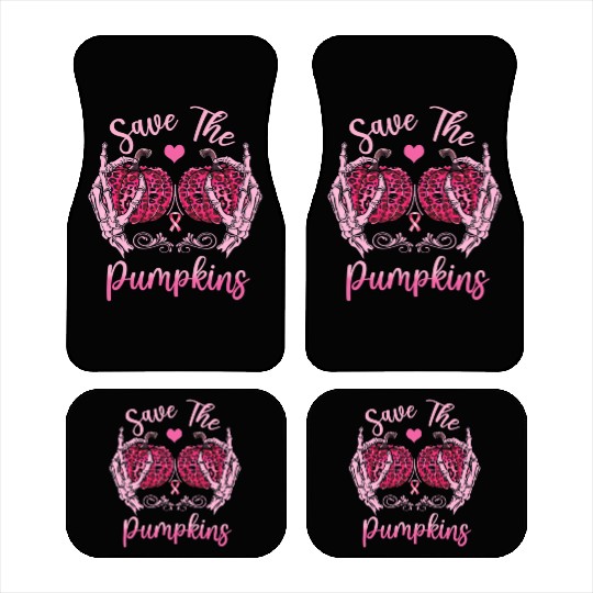 Save Your Pumpkins Leopard Breast Cancer Awarenes Car Mats