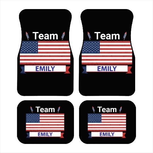 Team Emily USA American Flag Stars Car Mats