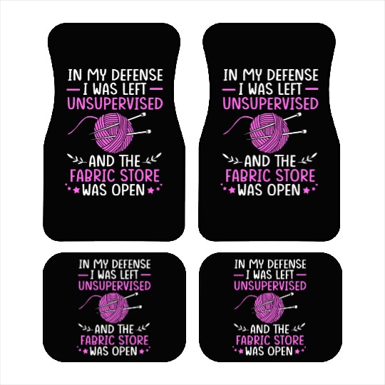 I Was Left Unsupervised Sewing Cross Stitch Car Mats