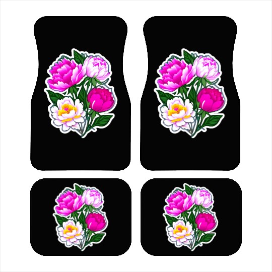 Peony Flower Art Car Mats