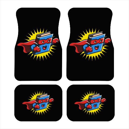Book Hero Reading Book Lover Comic Book Comics Car Mats