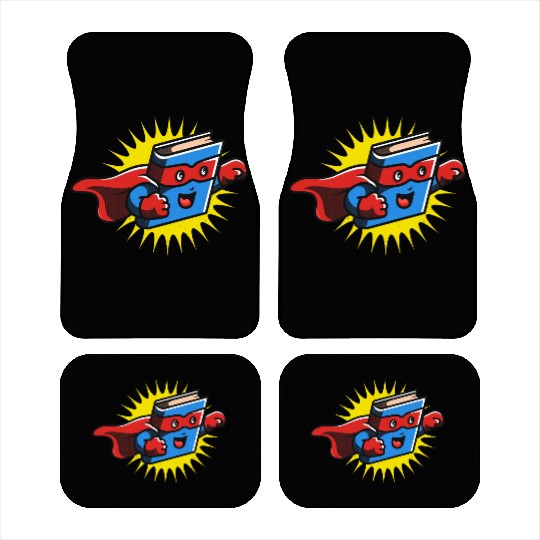 Book Hero Reading Book Lover Comic Book Comics Car Mats