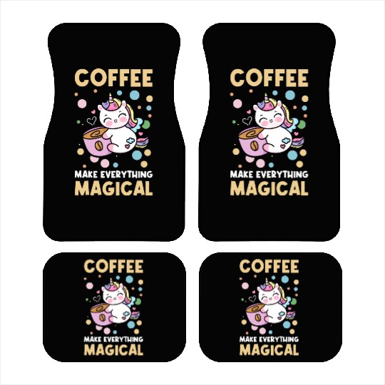Pink Magical Unicorn Caffeine Coffee Lover Car Mats