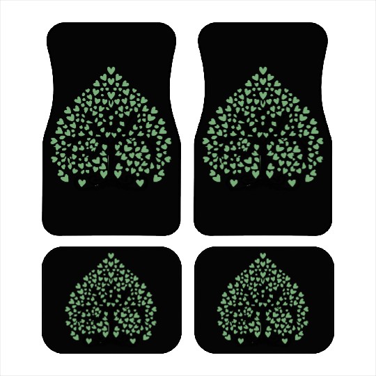 Tree of Life with Hearts Two Color Vector Car Mats