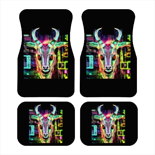 Neon Baphomet Car Mats