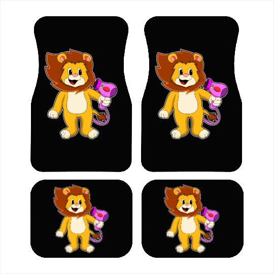 Lion With Hair Dryer Car Mats