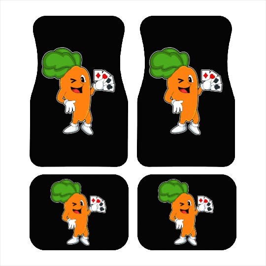Carrot At Poker With Poker Cards Car Mats