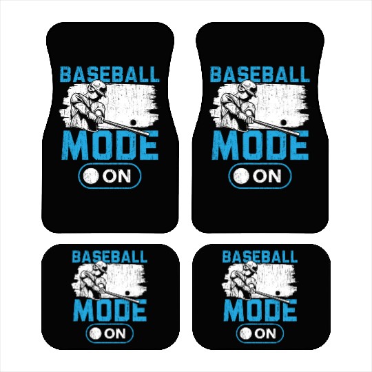 Baseball Mode On Baseball Player Baseball Coach Car Mats
