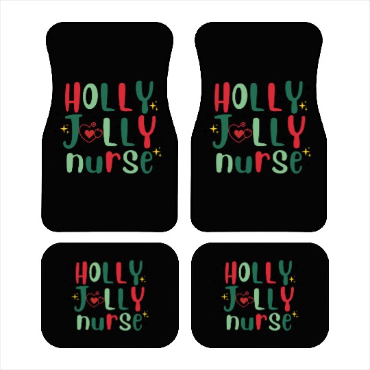 HOLLY JOLLY NURSE 3 Car Mats