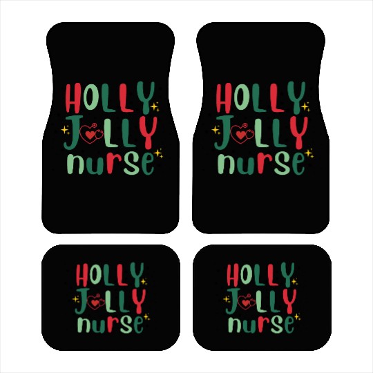 HOLLY JOLLY NURSE 3 Car Mats
