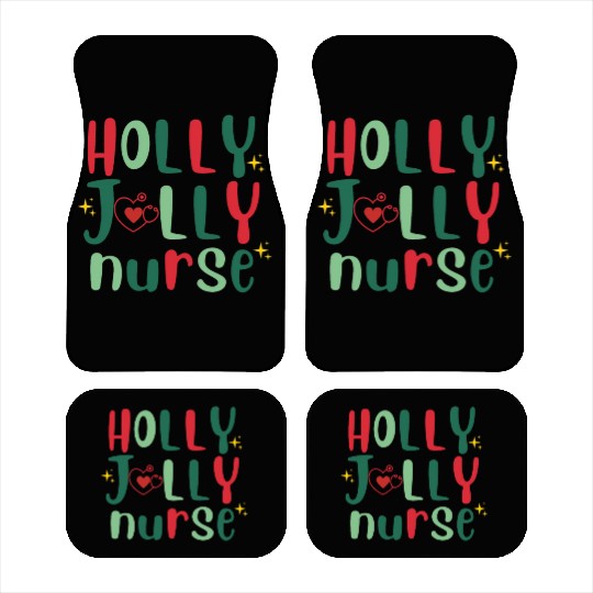 HOLLY JOLLY NURSE4 Car Mats