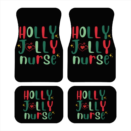 HOLLY JOLLY NURSE4 Car Mats