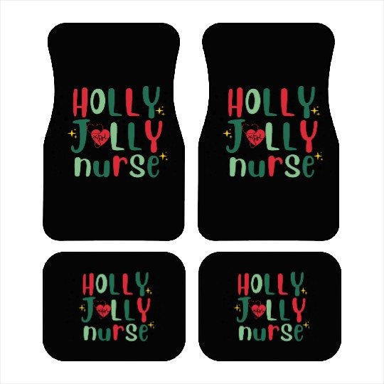 HOLLY JOLLY NURSE Car Mats
