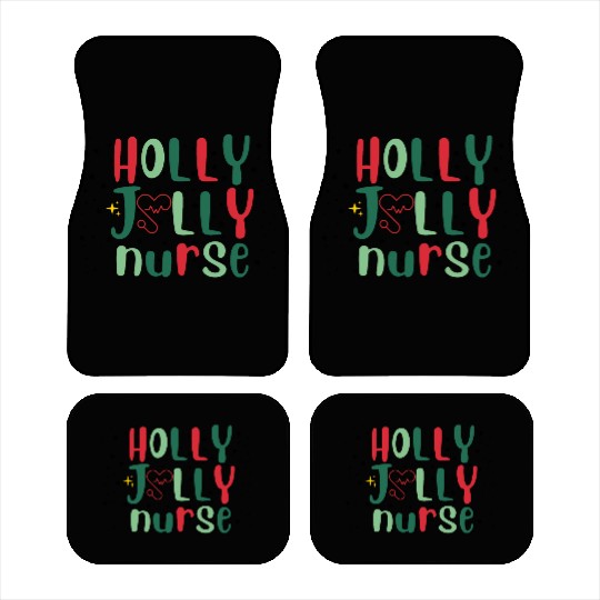 HOLLY JOLLY NURSE Car Mats