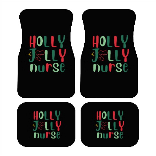 HOLLY JOLLY NURSE Car Mats