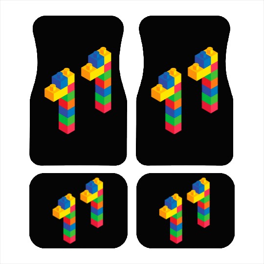 Cute Block Building 11th Birthday Gift 11 Year Car Mats