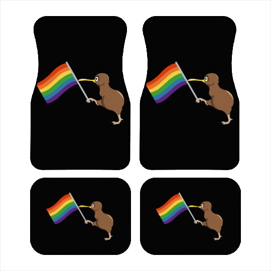 Rainbow Kiwi Pride Car Mats