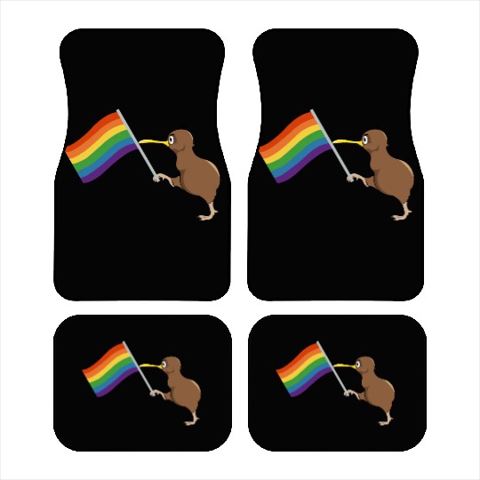 Rainbow Kiwi Pride Car Mats