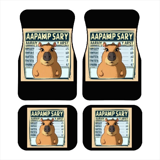 Wanted for 93 Felonies Na Capybara Mugshot Outlaw Car Mats