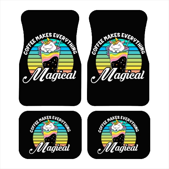 Pink Magical Unicorn Caffeine Coffee Lover Car Mats