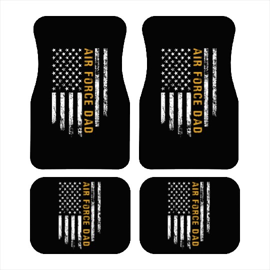 USA Flag Air Force Dad PILOT Car Mats