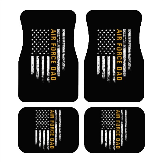 USA Flag Air Force Dad PILOT Car Mats