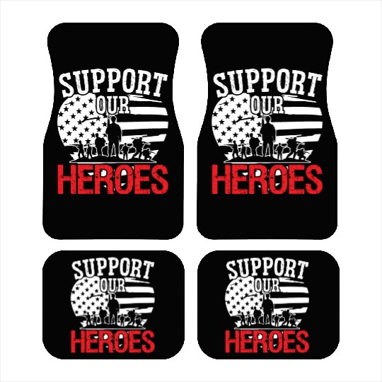 Soldier support our heroes military army veteran Car Mats