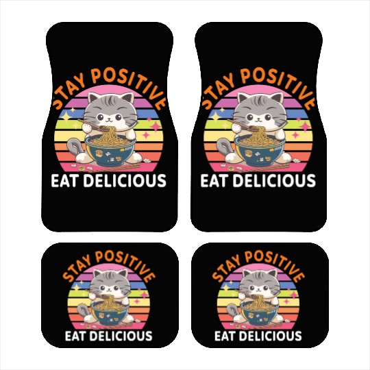 Stay positive Eat delicious Japanese Style Car Mats