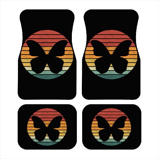 Butterfly Lover - Vintage Sunset Butterfly Car Mats