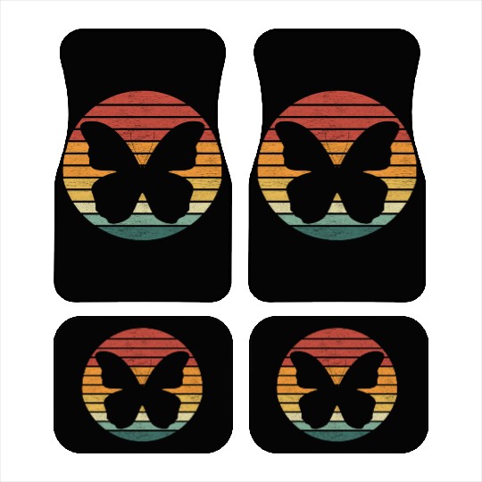 Butterfly Lover - Vintage Sunset Butterfly Car Mats