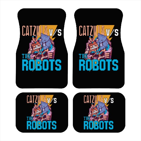 Catzilla Versus Robot Car Mats