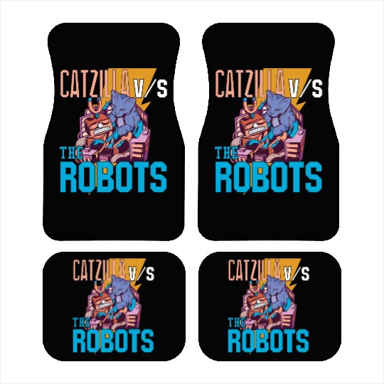 Catzilla Versus Robot Car Mats