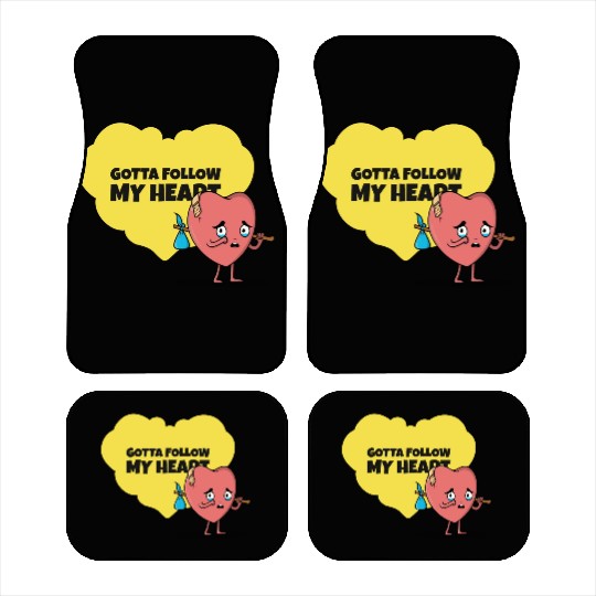 Gotta Follow My Heart Anti Valentine Heart Car Mats