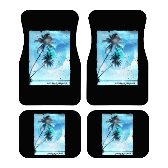 Artistic Amelia Island Florida Palm Tree Vacation Car Mats