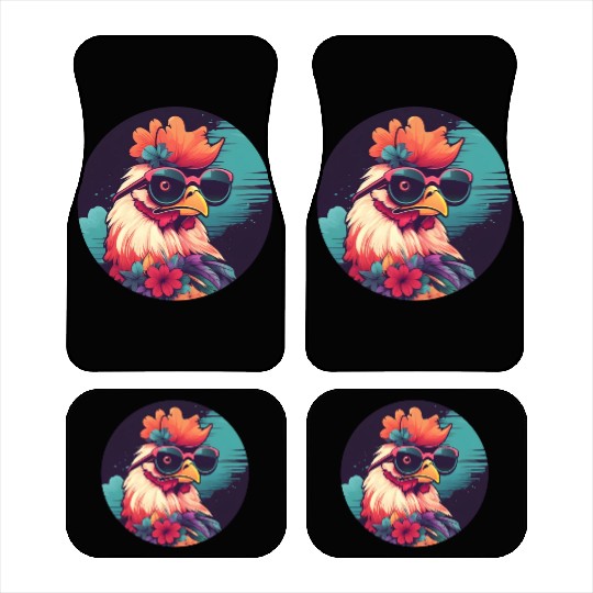 Retro 80s 90s Chicken Lovers Car Mats