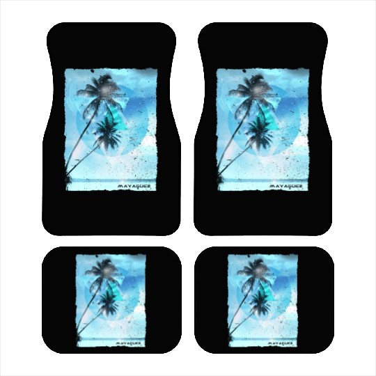 Artistic Mayaguez Puerto Rico Palm Tree Vacation Car Mats