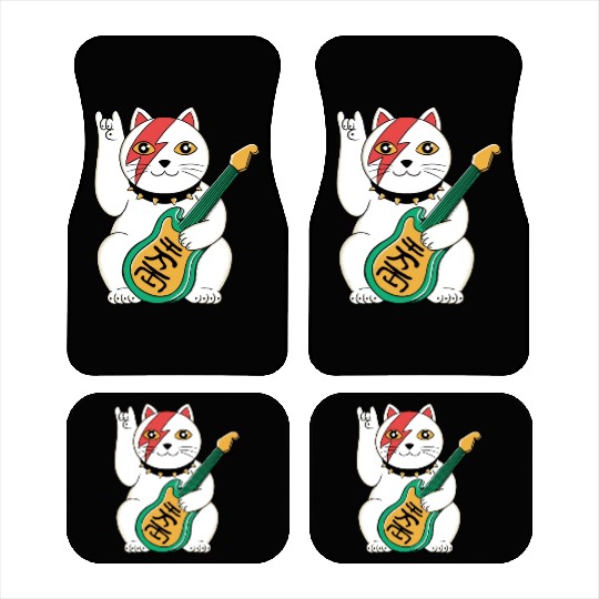 Lucky Cat Guitar Guitarist Car Mats