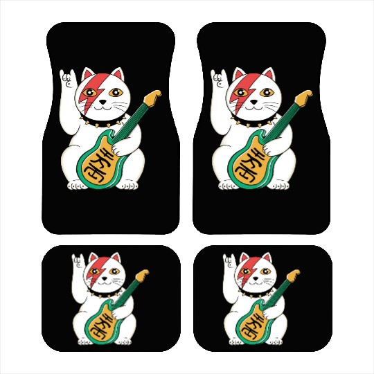 Lucky Cat Guitar Guitarist Car Mats