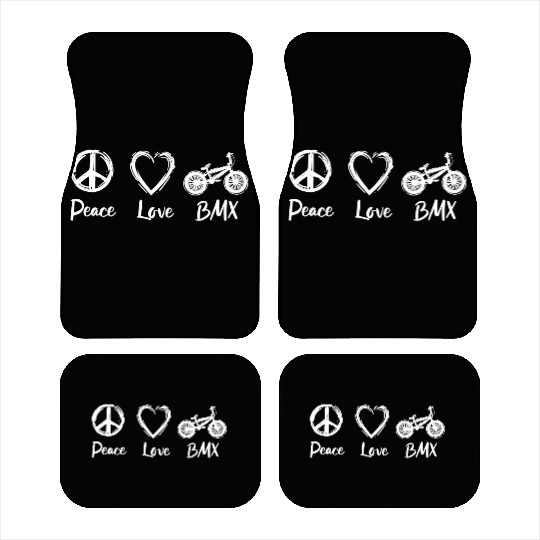 Peace Love BMX Car Mats