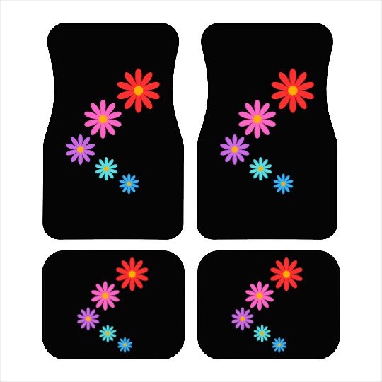falling multi colored flowers Car Mats