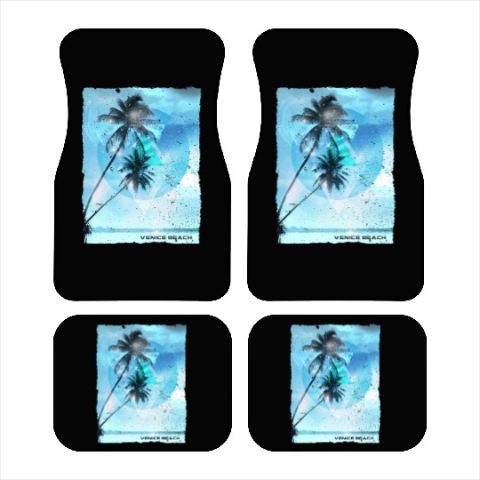 Artistic Venice Beach California Palm Tree Car Mats