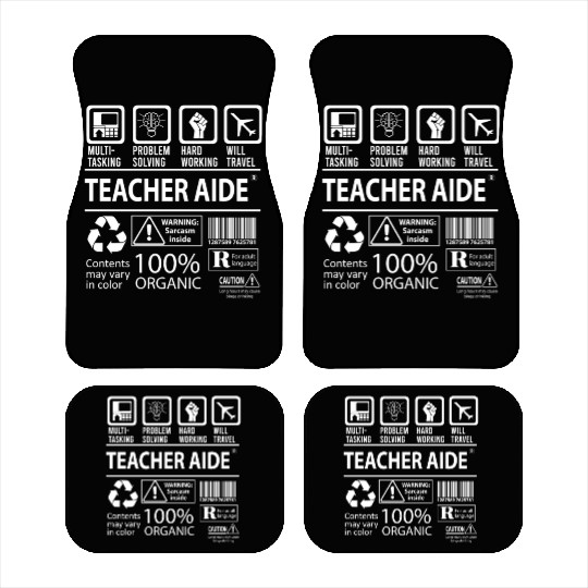 Teacher Aide Car Mats - Multitasking Job Gift Item