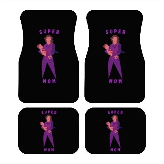 Violet Childish Super Mom Car Mats Mother's Day Gif