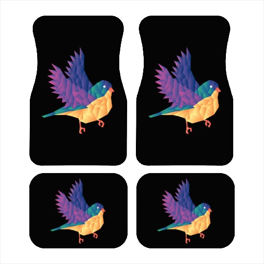 Polygon Shape Multi Colored Bird Pattern Nature Car Mats