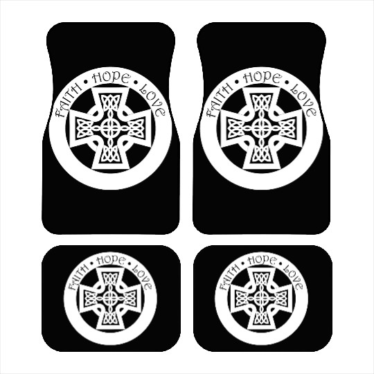 Timeless Celtic Cross With Celtic Knots Car Mats