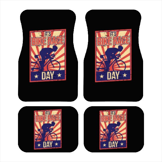 It's Bike Race Day Cycling Bicycle Racing Racer Car Mats